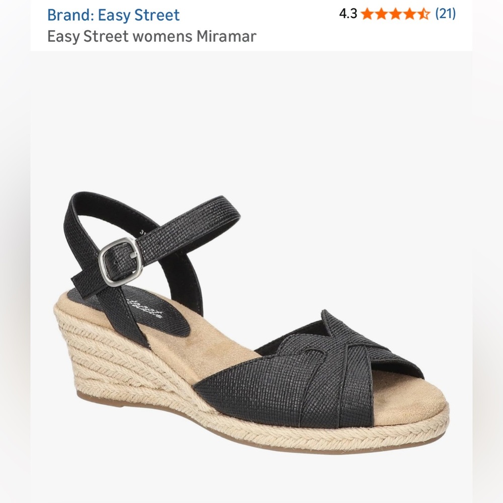 EUC 8.5 x-wide Easy Street Miramar sandals